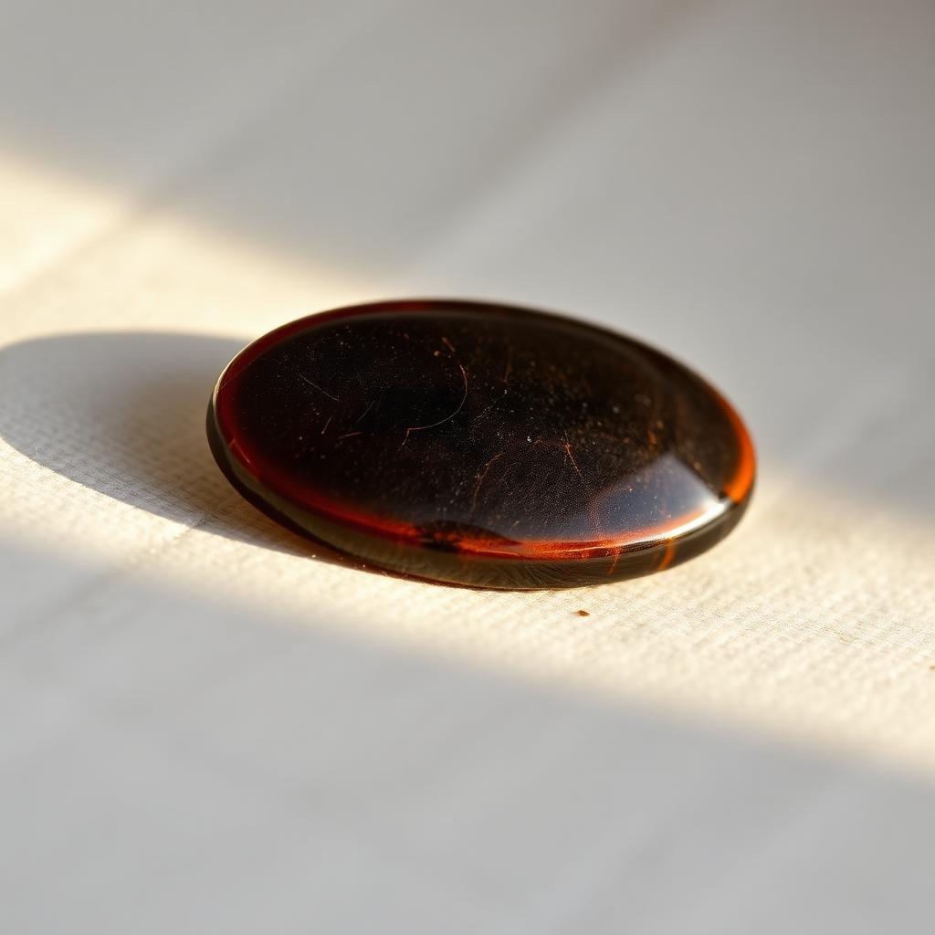 Ajwa Aqeeq Oval — Amber Edge — natural Very Dark Brown ajwa aqeeq stone