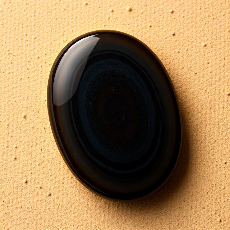 Ajwa Aqeeq Oval — Large Prayer Stone — natural Date Black ajwa aqeeq stone