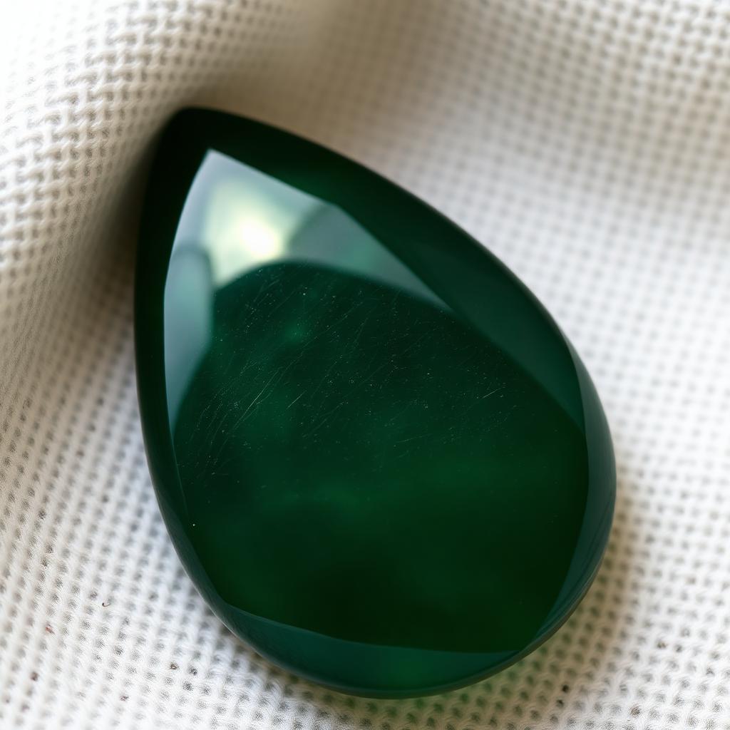 Green Aqeeq Teardrop — Forest Green — natural Forest Green green aqeeq stone