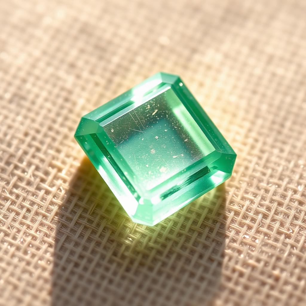 Green Aqeeq Emerald Cut — natural Light Green green aqeeq stone