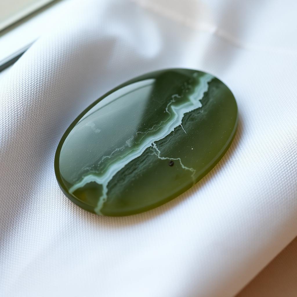 Green Aqeeq Oval — Banded — natural Green & White green aqeeq stone