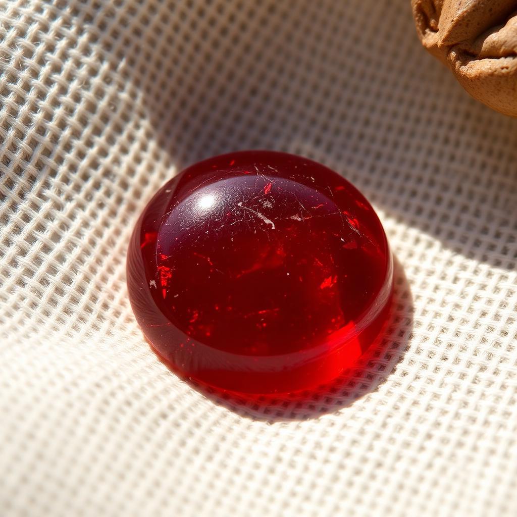 Habashi Aqeeq Round — Translucent Red — natural Translucent Red habashi aqeeq stone
