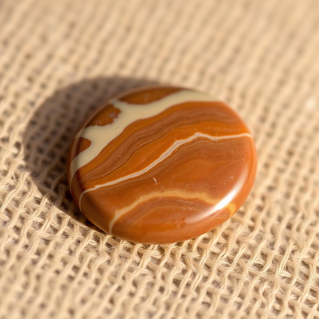 Multani Aqeeq Oval — Caramel Banded — natural Caramel & Cream multani aqeeq stone