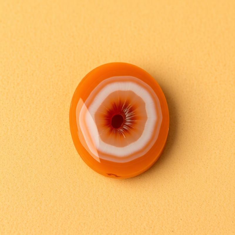 Multani Aqeeq Oval — Cream Eye — natural Orange & Cream multani aqeeq stone