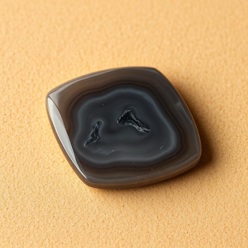 Sulemani Aqeeq Rectangle — Stormcloud — natural Smoke Grey sulemani aqeeq stone