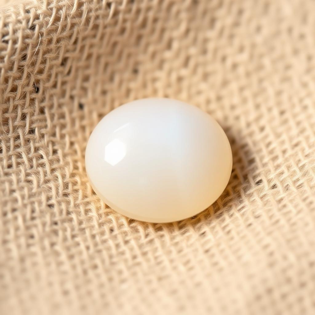 Doodhiya Aqeeq Oval — Pale Blue Cast — natural Milky White white aqeeq stone