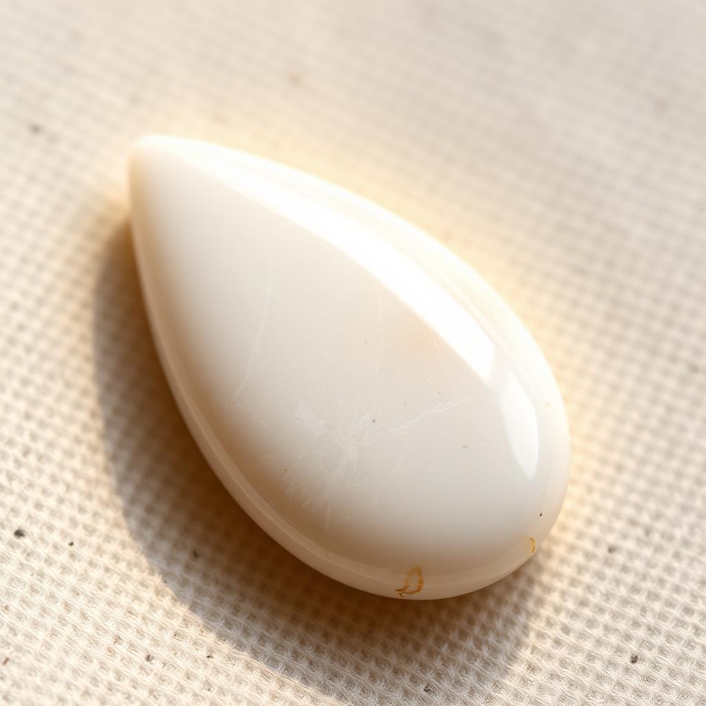 Doodhiya Aqeeq Teardrop — natural Cream & White white aqeeq stone