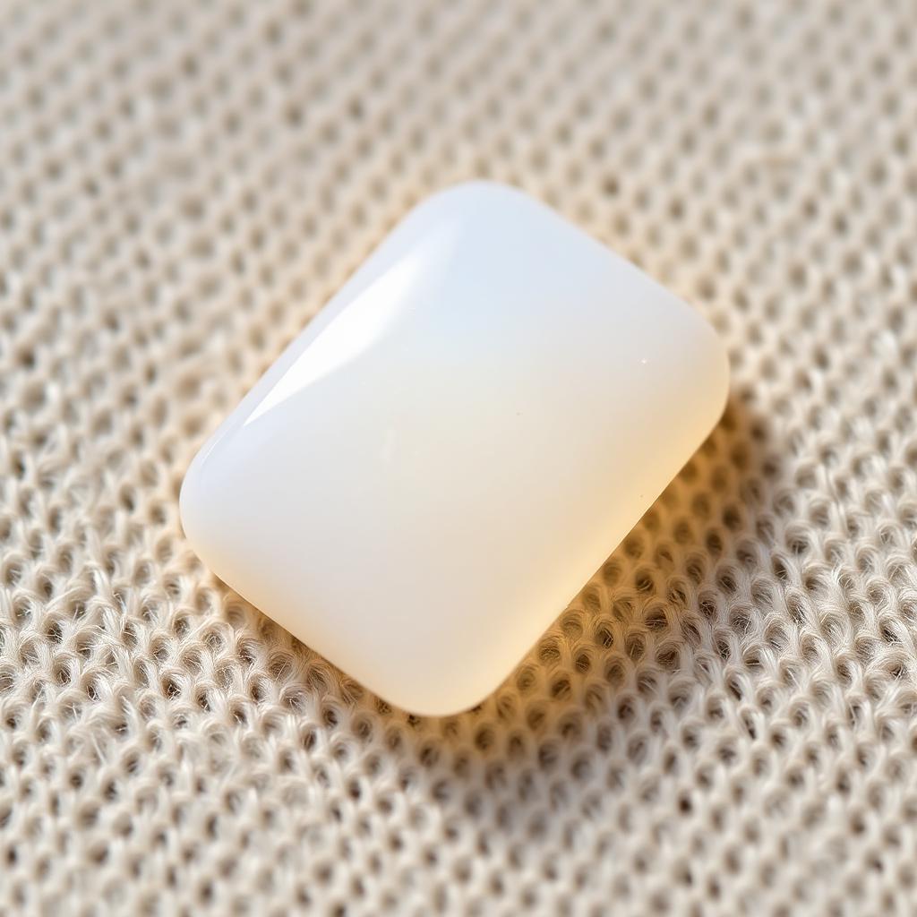 Doodhiya Aqeeq Rectangle — natural Opalescent White white aqeeq stone