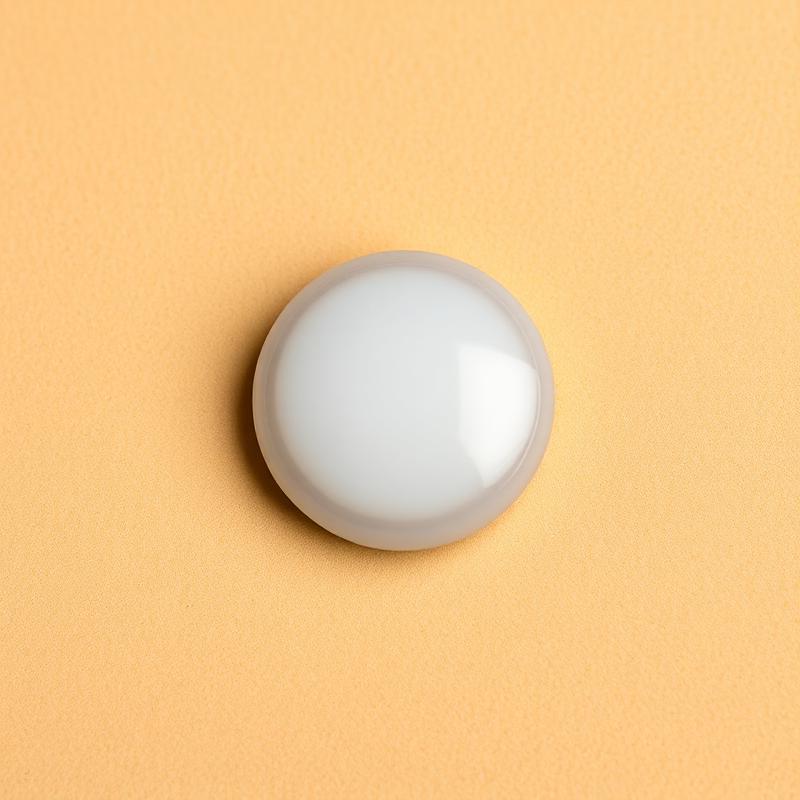 Doodhiya Aqeeq Round — Grey Halo — natural White & Grey white aqeeq stone