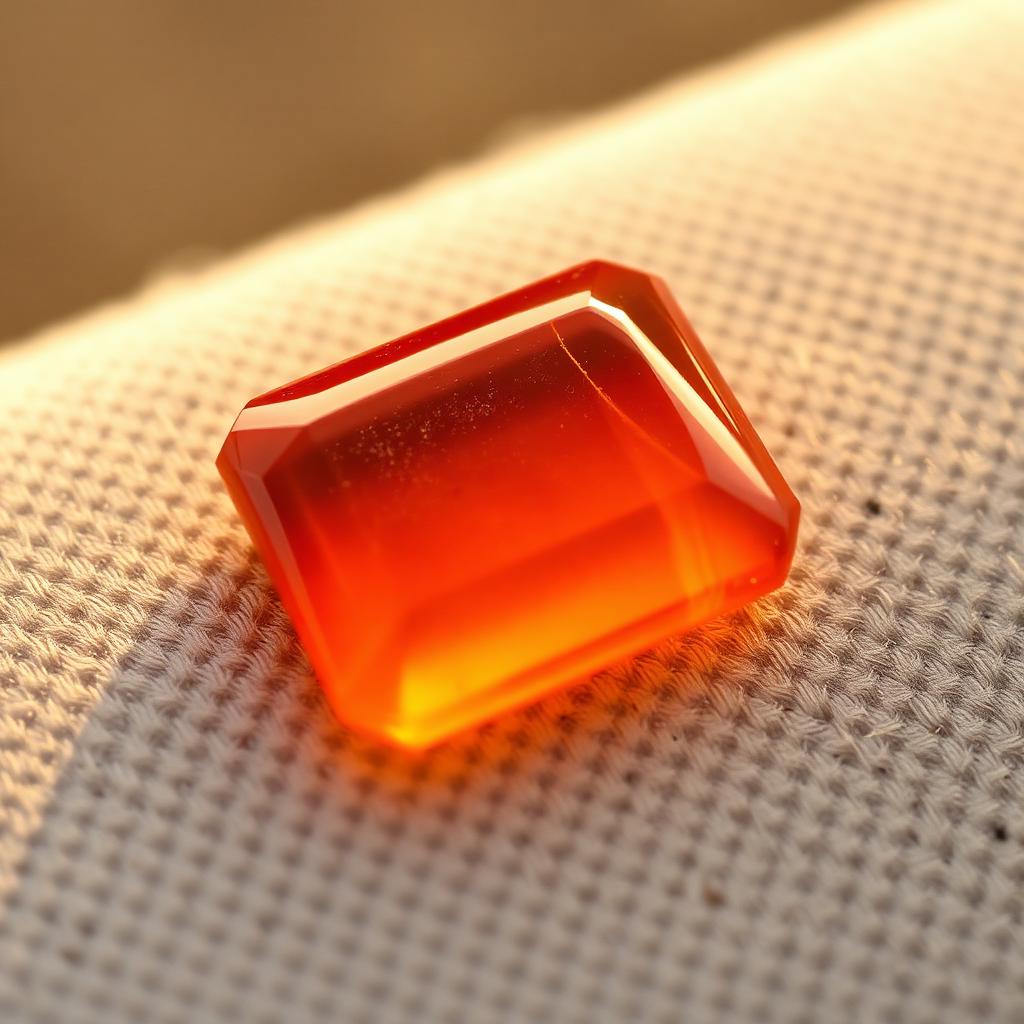 Yemeni Aqeeq Rectangle — Amber Gradient — natural Amber-Red yemeni aqeeq stone